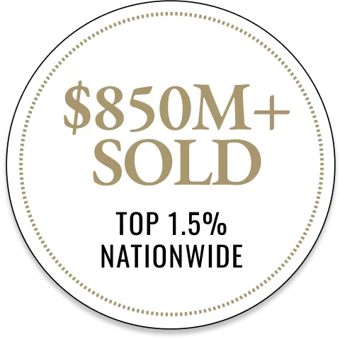 $850M+ sold, top 1.5% nationwide badge